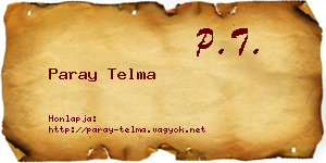 Paray Telma névjegykártya